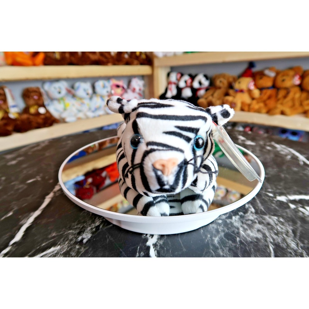 TY Beanie Baby - Blizzard the White Tiger | MWMT | Vintage | Rare